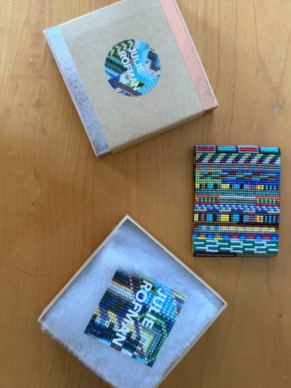 Julie Rofman handwoven beaded cuff bracelet 